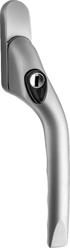 Outside opening handle lockable silver